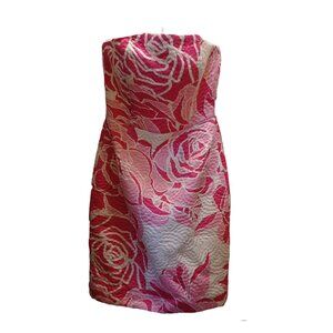 LILLY PULITZER VINTAGE STRAPLESS DRESS - SILK & COTTON BLEND